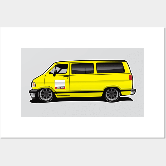 1994 Dodge Van Yellow Mid Wall Art by RBDesigns